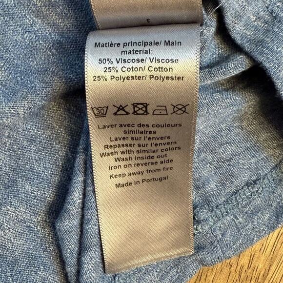 Zadig & Voltaire Women’s Willy Chine Amour Scoopneck Long Sleeve Blue Sz Medium - Picture 8 of 9